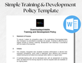 Training & Development Policy Template – UK Editable Word Document