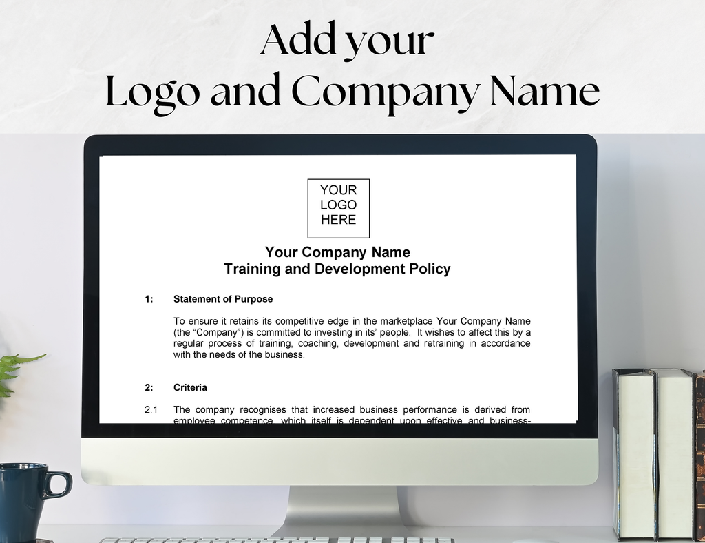Training & Development Policy Template – UK Editable Word Document