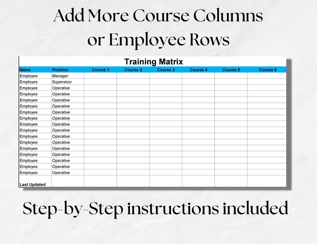 Employee Training Tracker – Colour-Coded Expiry Excel Spreadsheet