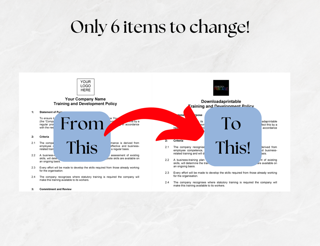 Training & Development Policy Template – UK Editable Word Document
