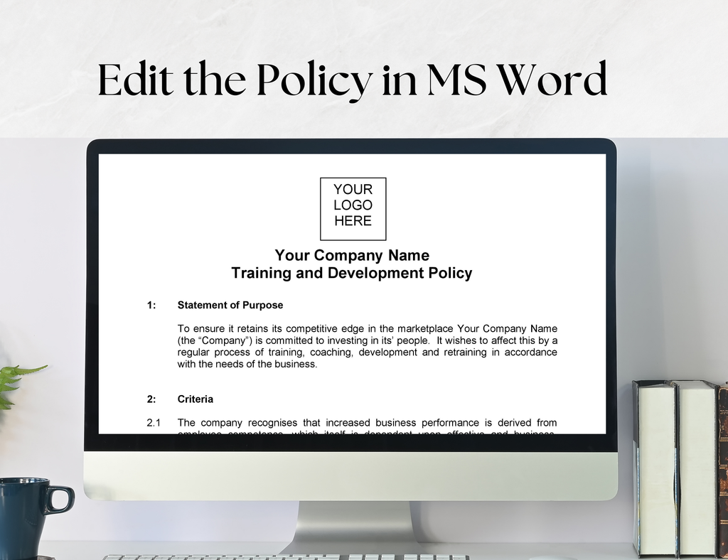 Training & Development Policy Template – UK Editable Word Document