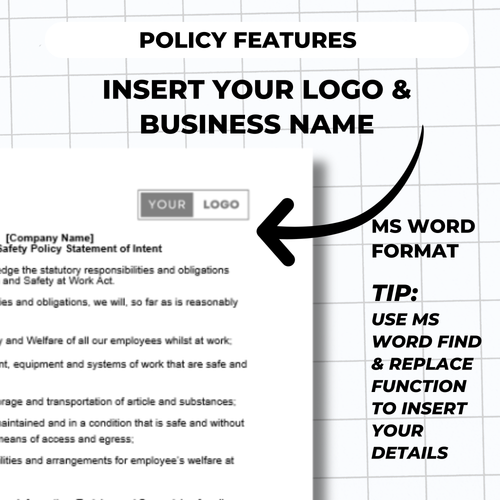 Health & Safety Policy Template – Editable Word Document