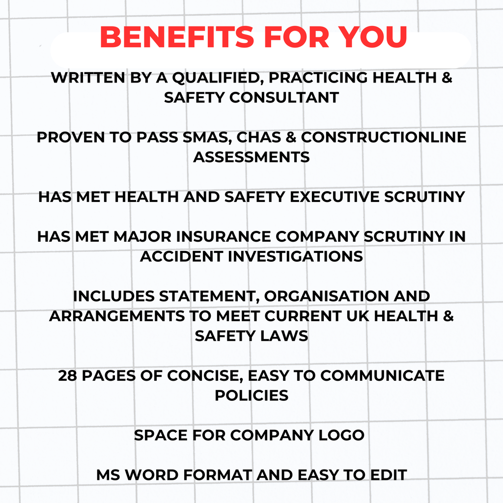 Health & Safety Policy Template – Editable Word Document