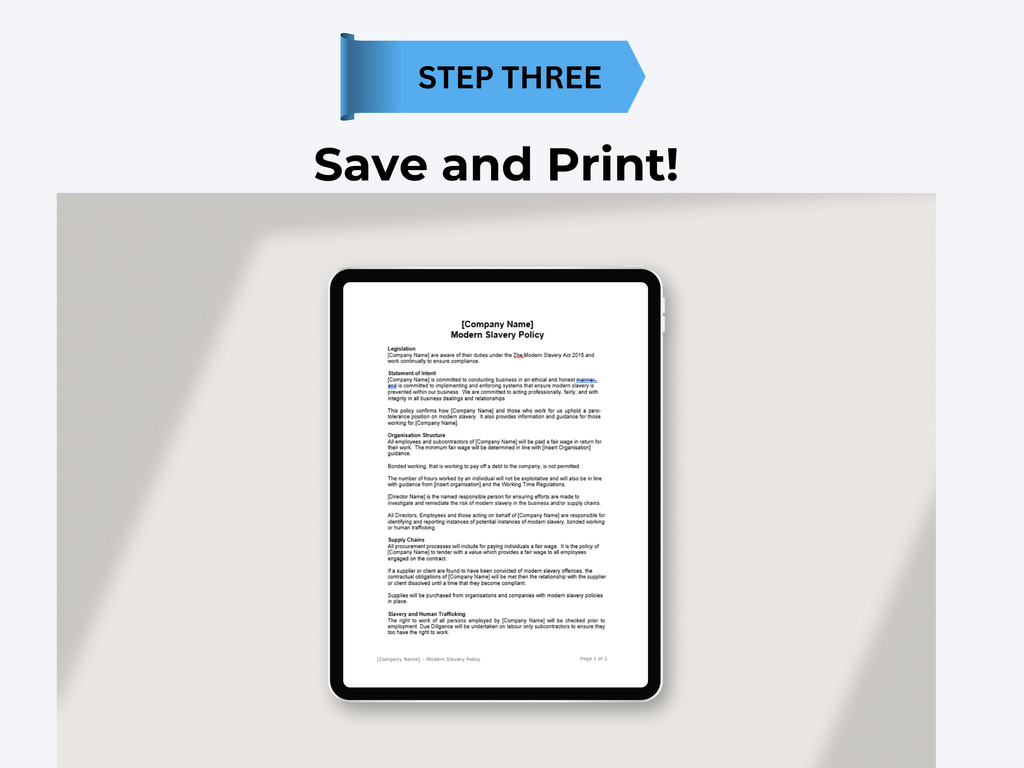 Modern Slavery Policy Template – UK Compliance Word Document