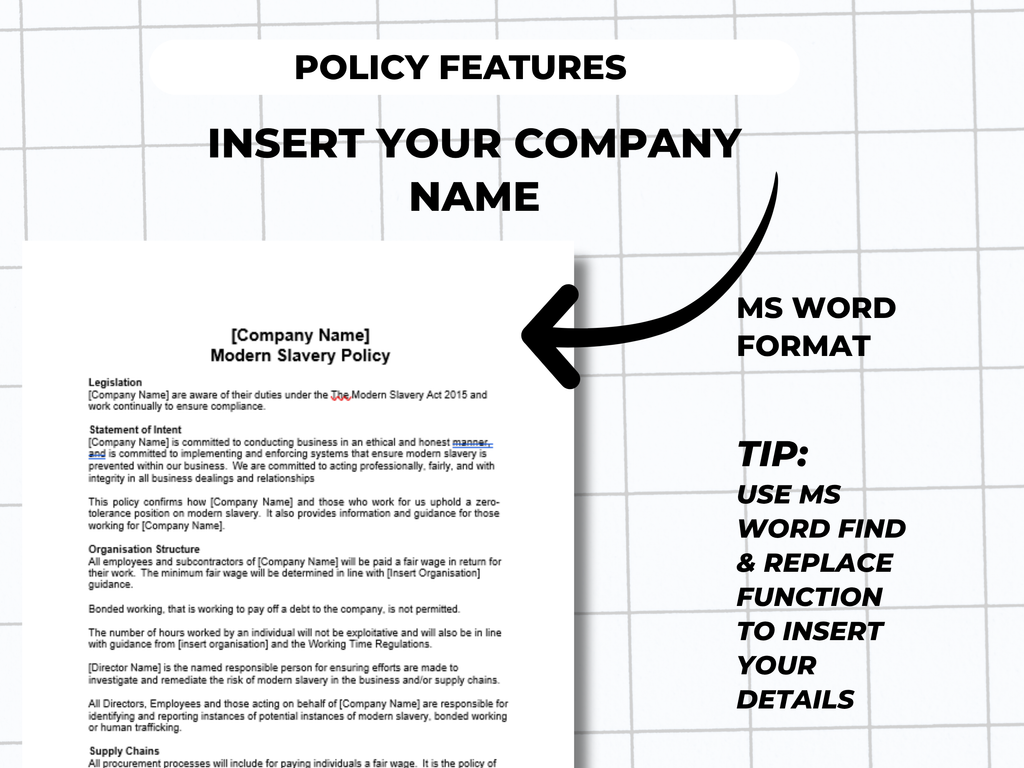 Modern Slavery Policy Template – UK Compliance Word Document